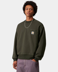 Carhartt WIP Detroit Sweat - Olive Stone Washed