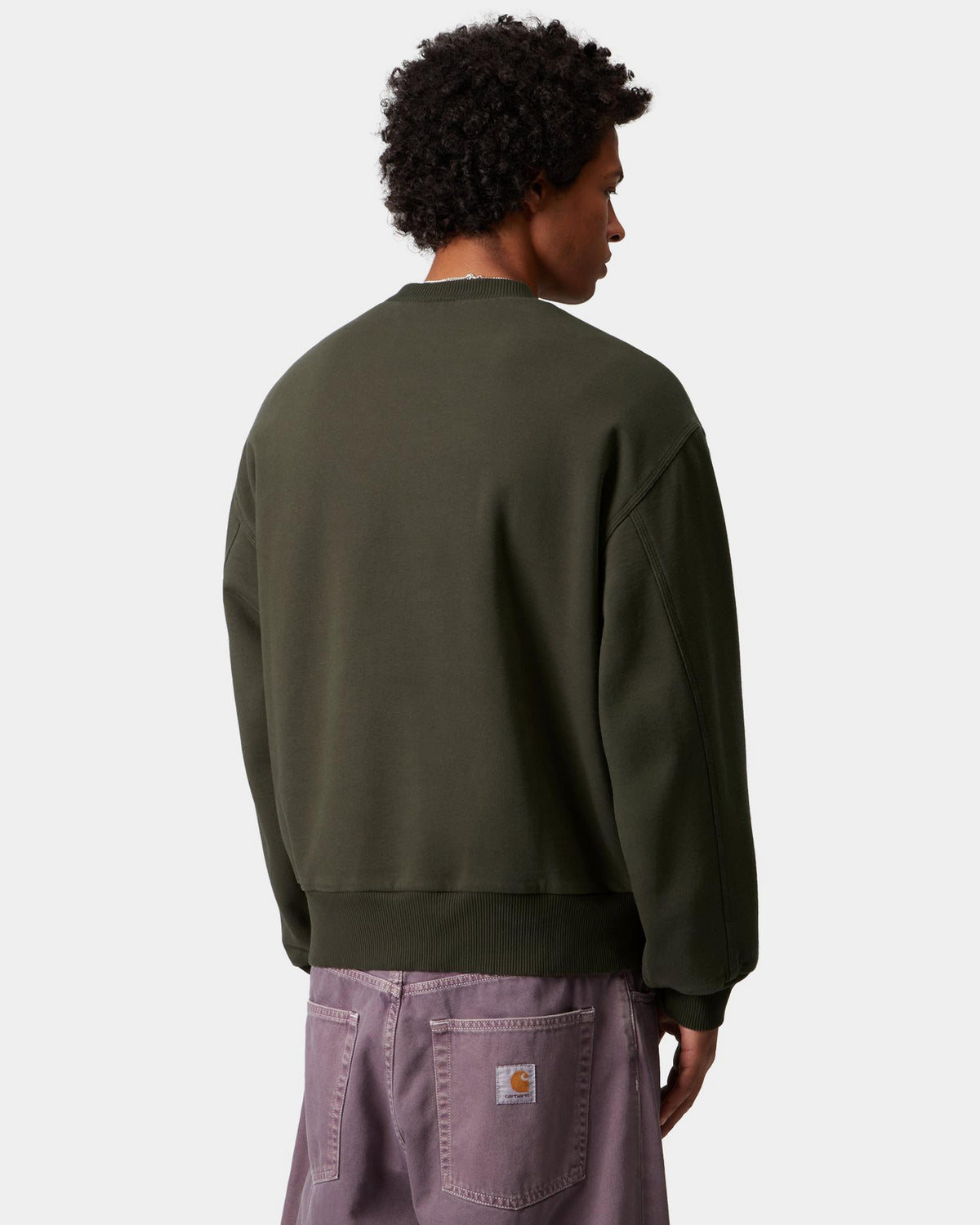Carhartt WIP Detroit Sweat - Olive Stone Washed
