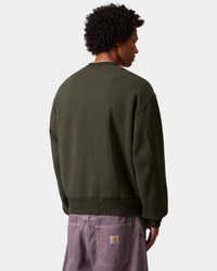 Carhartt WIP Detroit Sweat - Olive Stone Washed