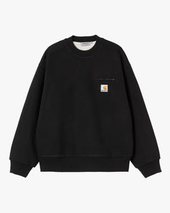 Carhartt WIP Detroit Sweat - Black Stone Washed