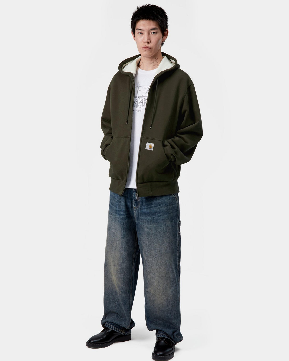 Carhartt WIP Active Sweat Jacket - Olive Stone Washed