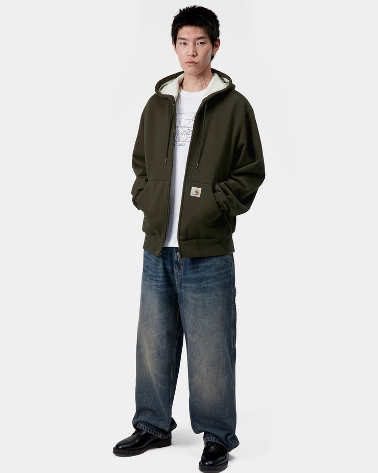 Carhartt WIP Active Sweat Jacket - Olive Stone Washed