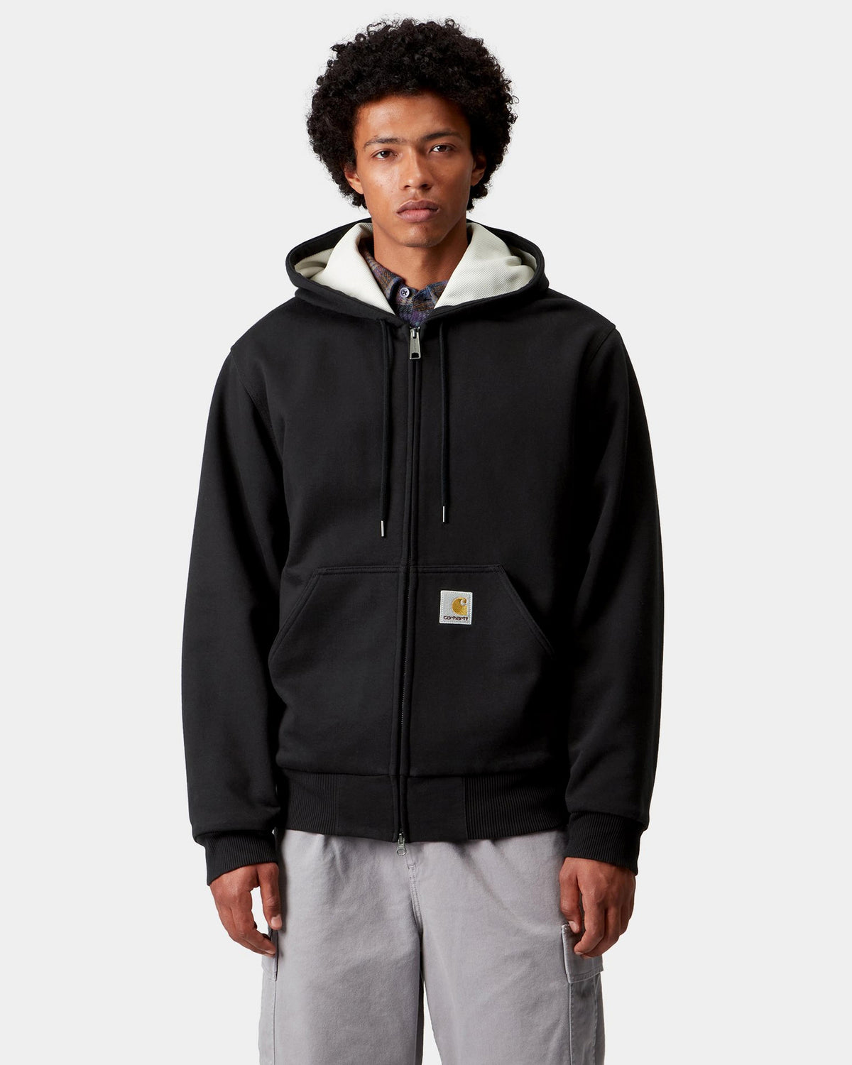 Carhartt WIP Active Sweat Jacket - Black Stone Washed | Carhartt WIP Jackets & Coats | JEANSTORE
