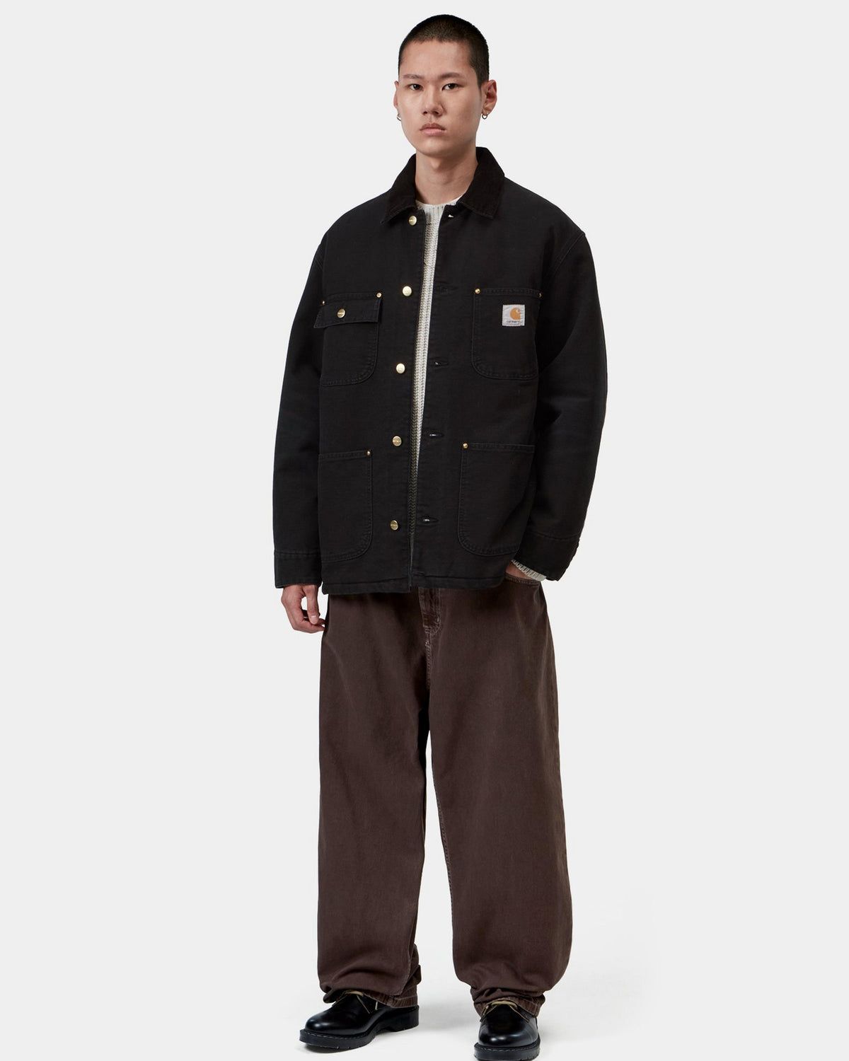 Carhartt WIP OG Chore Coat - Black / Black Stone Canvas