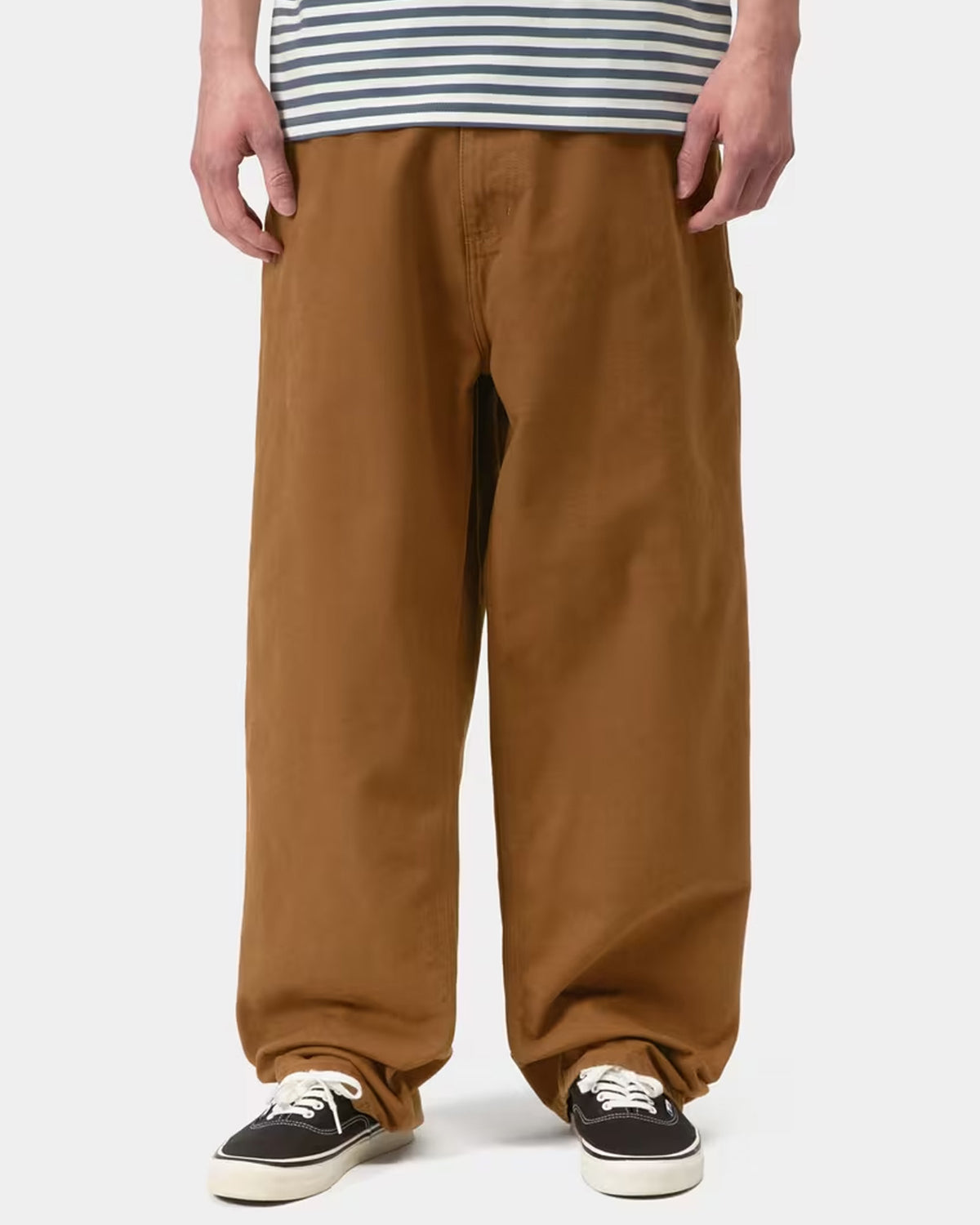 Carhartt WIP OG Single Knee Pant Loose Fit Canvas Trousers - Hamilton Brown Stone Washed