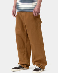 Carhartt WIP OG Single Knee Pant Loose Fit Canvas Trousers - Hamilton Brown Stone Washed
