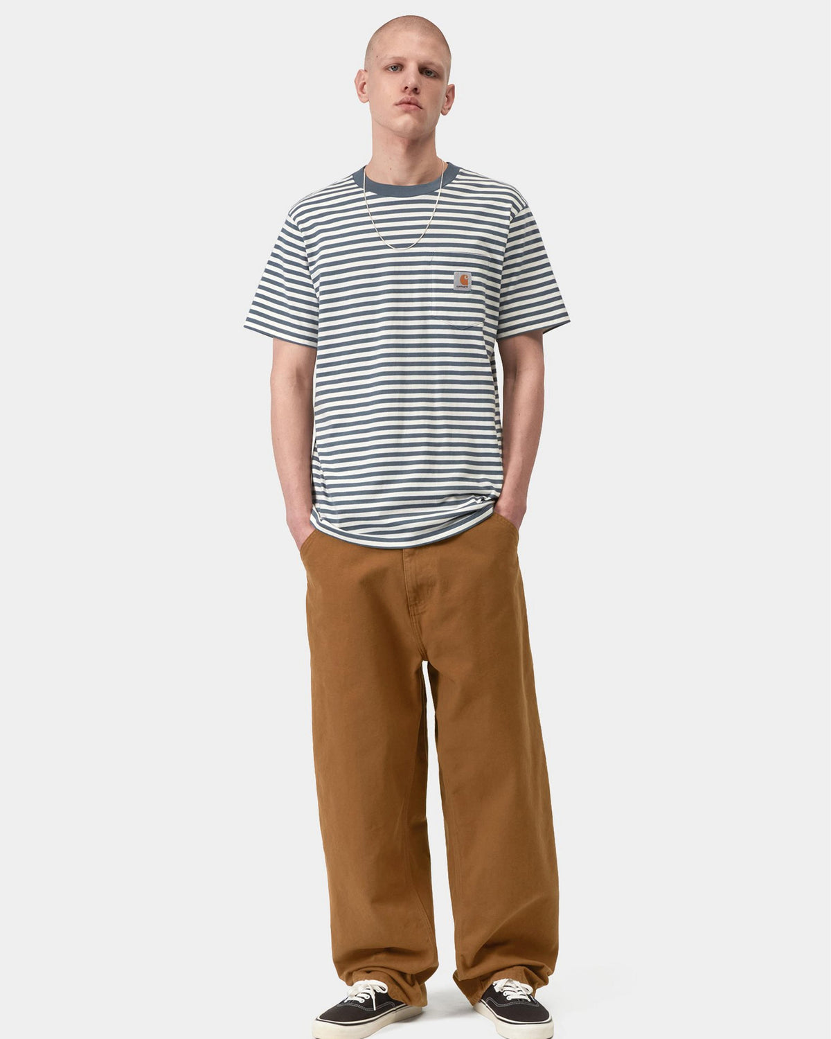 Carhartt WIP OG Single Knee Pant Loose Fit Canvas Trousers - Hamilton Brown Stone Washed
