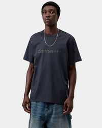 Carhartt WIP S/S Script Tee - Dark Navy / Dark Scarab
