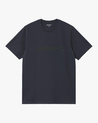 Carhartt WIP S/S Script Tee - Dark Navy / Dark Scarab