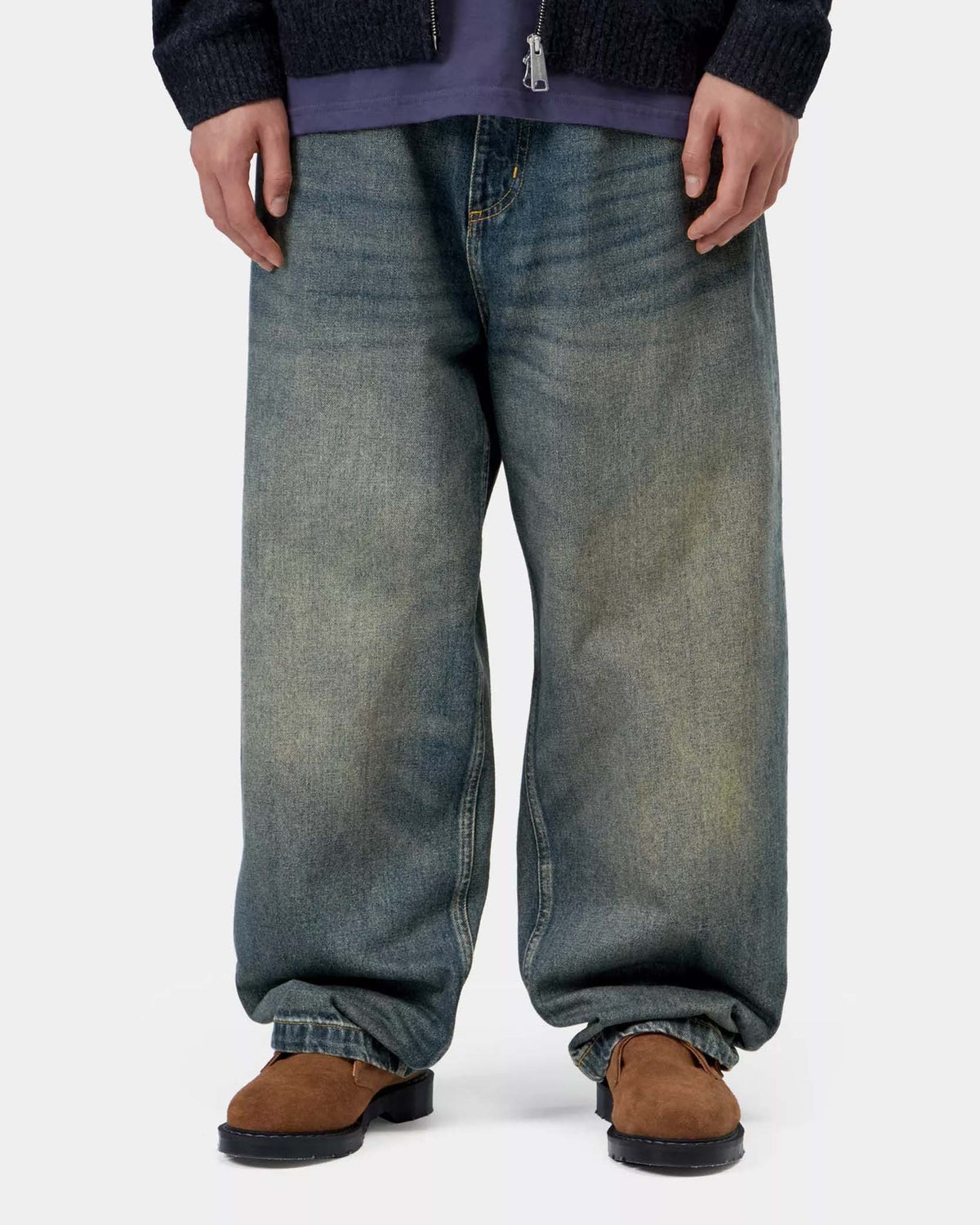 Carhartt WIP Brandon Pant Loose Straight Mens Jeans - Blue Worn Used Wash