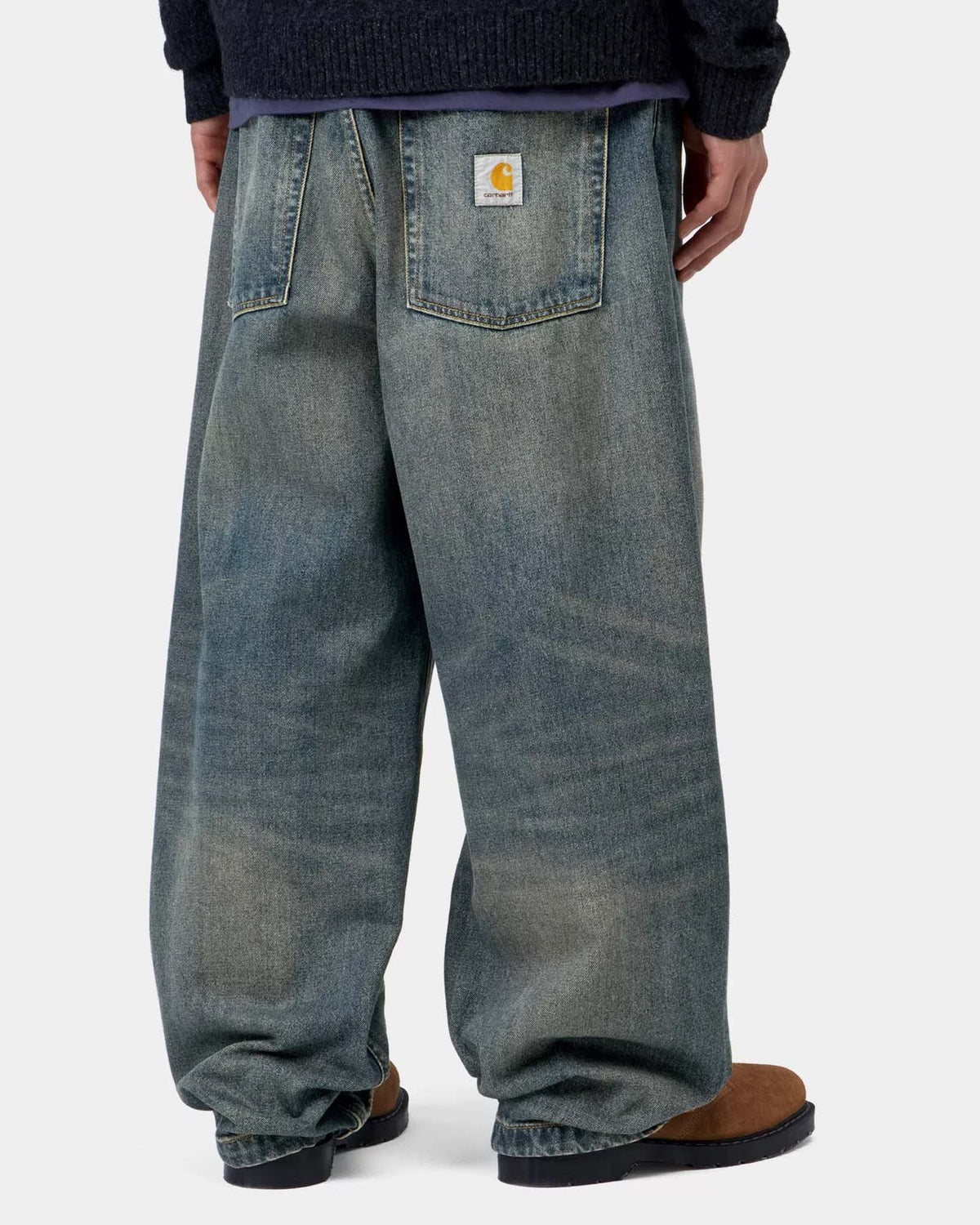 Carhartt WIP Brandon Pant Loose Straight Mens Jeans - Blue Worn Used Wash
