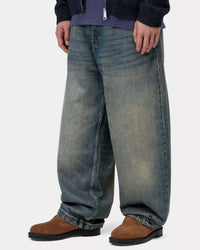 Carhartt WIP Brandon Pant Loose Straight Mens Jeans - Blue Worn Used Wash