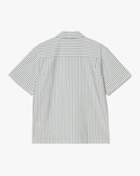Carhartt WIP S/S Leavel Shirt - Leavel Stripe Blue River / Wax