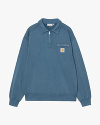 Carhartt WIP Half Zip Detroit Sweat - Blue River Stone Washed