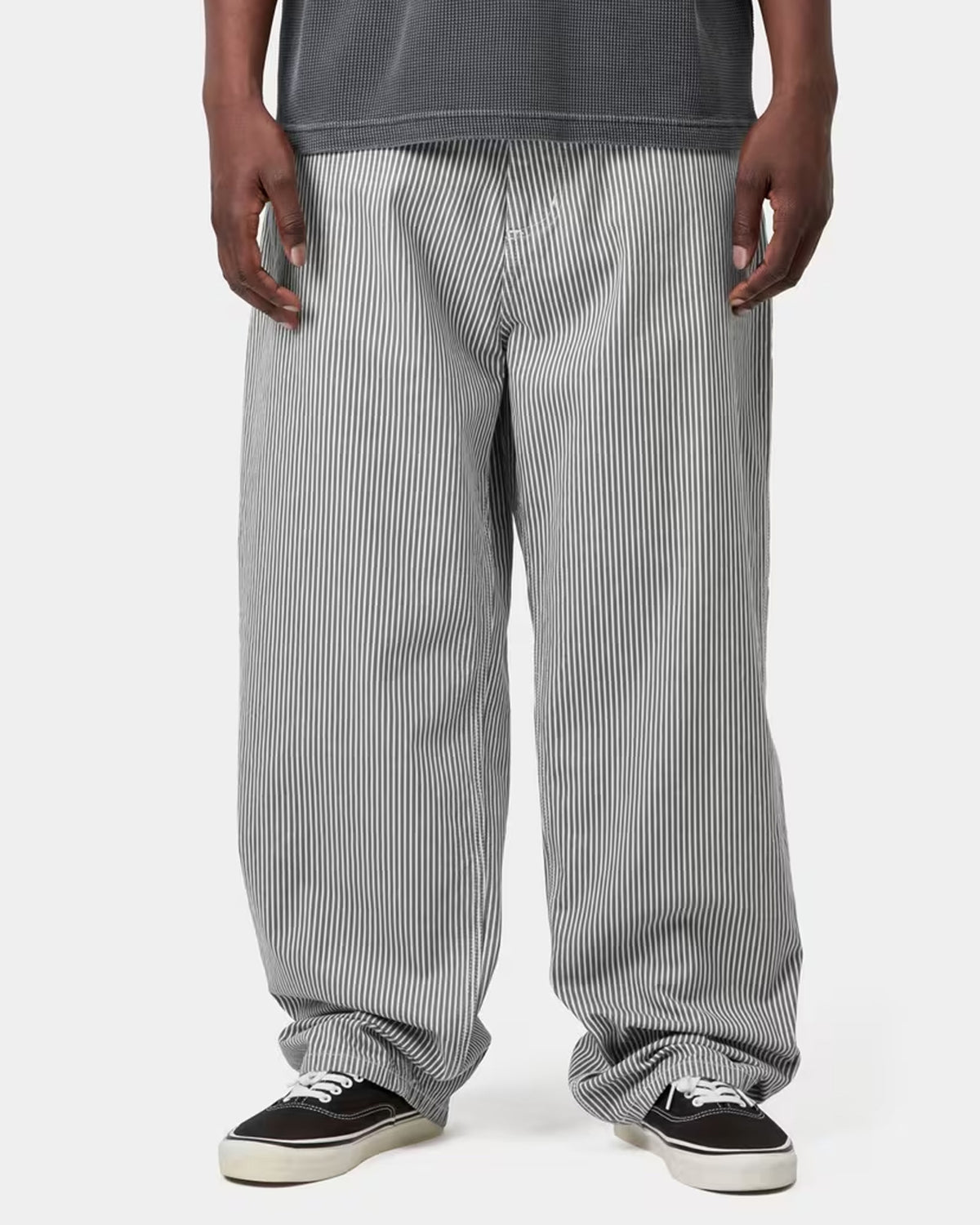 Carhartt WIP Mercer Single Knee Pant Loose Fit Trousers - Mercer Stripe Graphite / Wax Stone Washed