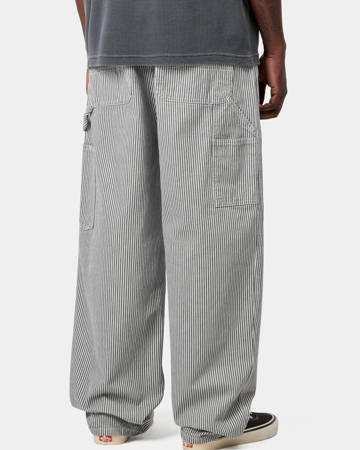 Carhartt WIP Mercer Single Knee Pant Loose Fit Trousers - Mercer Stripe Graphite / Wax Stone Washed