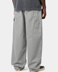 Carhartt WIP Mercer Single Knee Pant Loose Fit Trousers - Mercer Stripe Graphite / Wax Stone Washed