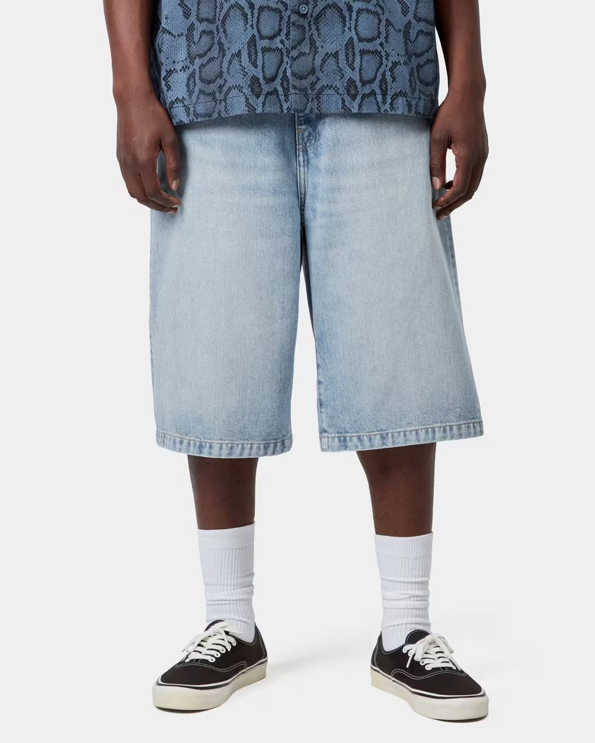 Carhartt WIP Langdon Shorts - Blue Heavy Worn Bleached