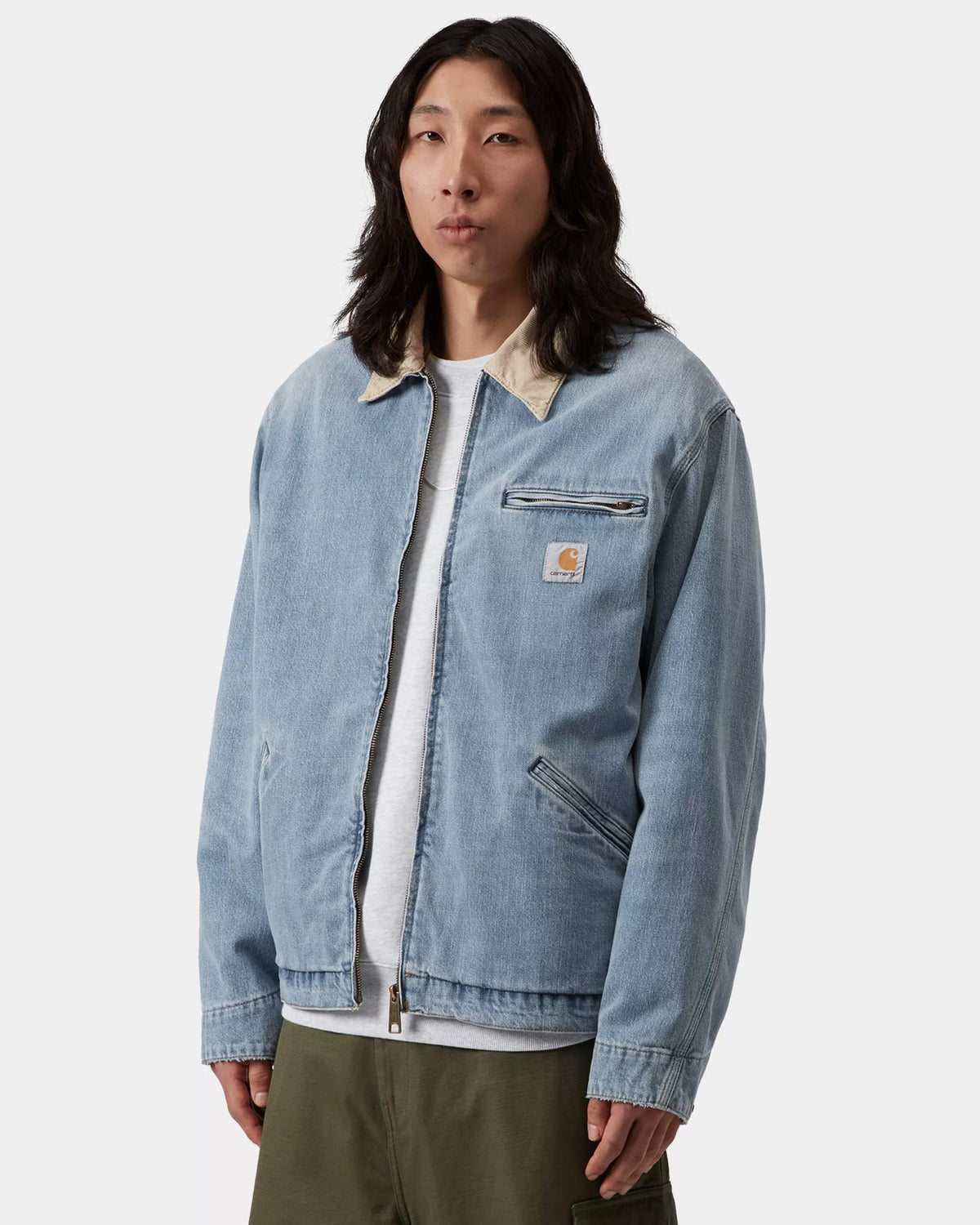 Carhartt WIP OG Detroit Jacket - Blue / Dusty Hamilton Brown Burst Washed | Carhartt WIP Jackets & Coats | JEANSTORE