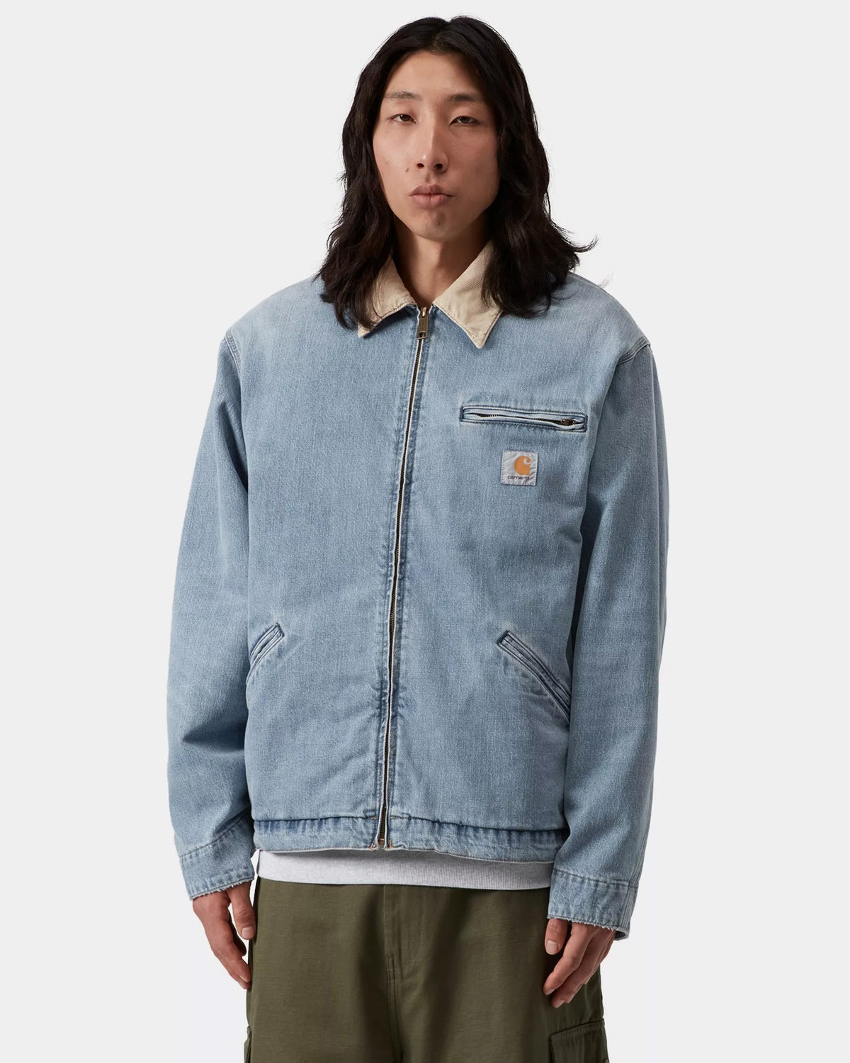 Carhartt WIP OG Detroit Jacket - Blue / Dusty Hamilton Brown Burst Washed | Carhartt WIP Jackets & Coats | JEANSTORE