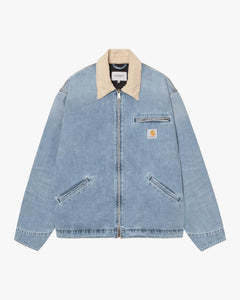 Carhartt WIP OG Detroit Jacket - Blue / Dusty Hamilton Brown Burst Washed