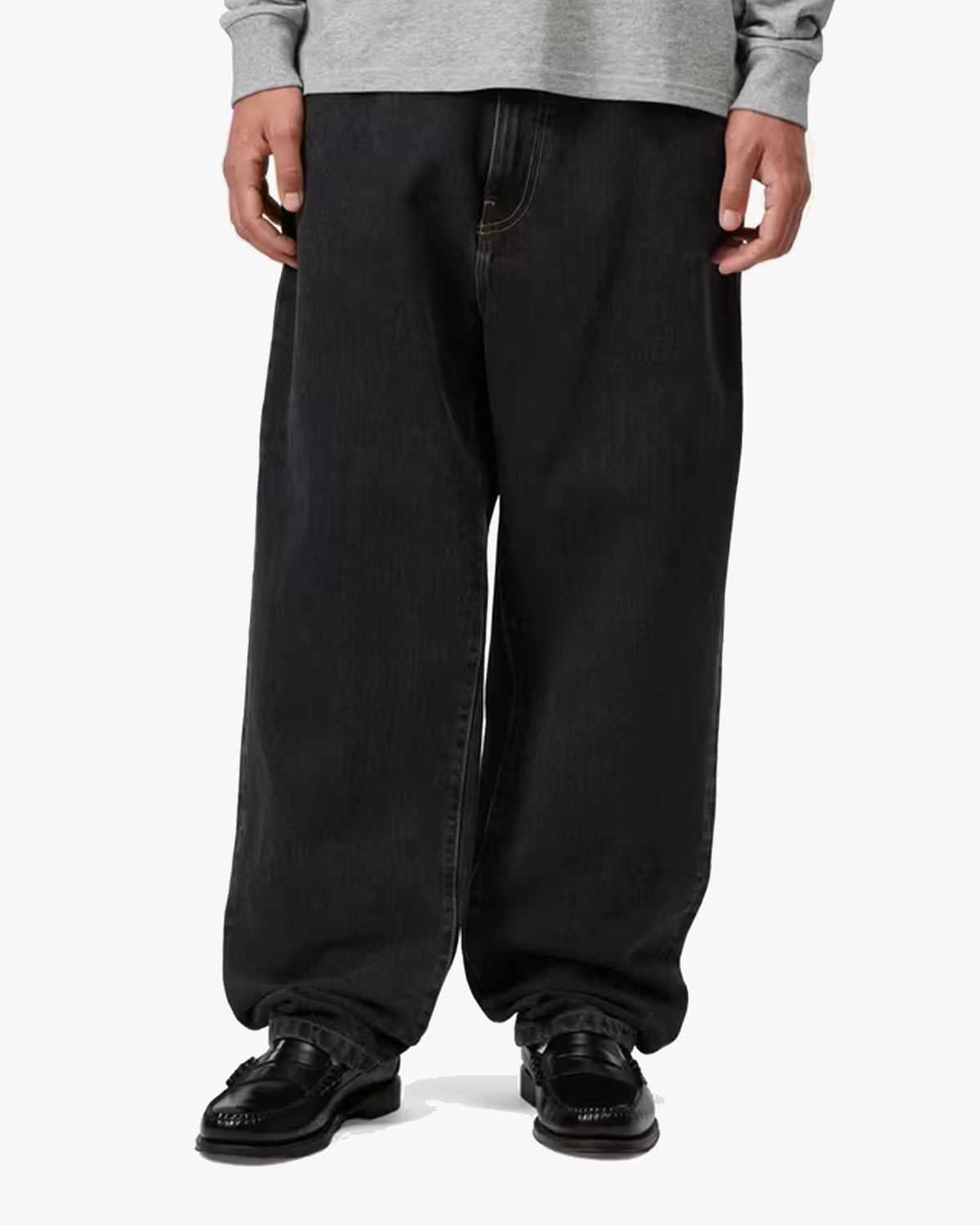 Carhartt WIP Aaron Pant Regular Tapered Mens Jeans - Black Stone Washed | Carhartt WIP Jeans | Jeanstore