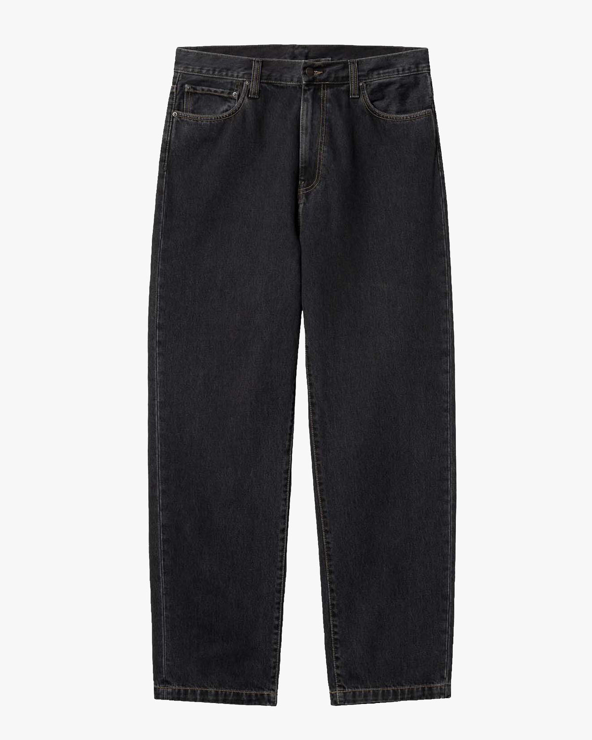 Carhartt WIP Aaron Pant Regular Tapered Mens Jeans - Black Stone Washed | Carhartt WIP Jeans | Jeanstore