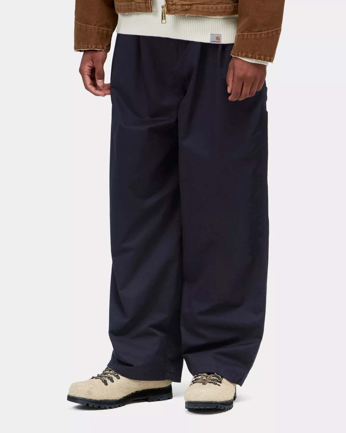 Carhartt WIP Brockman Pant Wide Fit Trousers - Dark Navy Rinsed