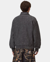 Carhartt WIP Lambert Polo Sweat - Black Moon Wash