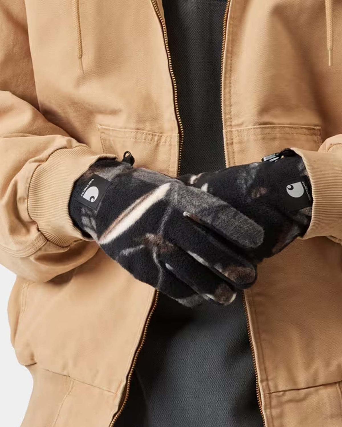 Carhartt WIP Blevin Gloves - Camo Feather Tree / Black