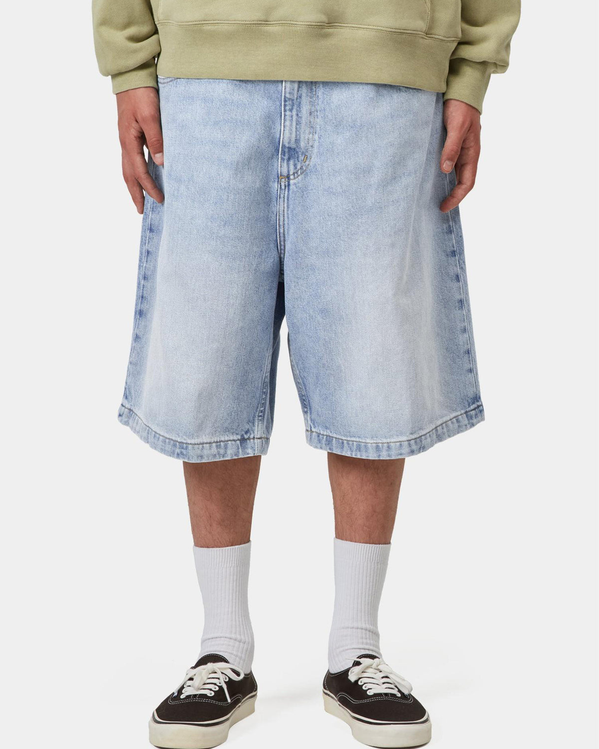 Carhartt WIP Brandon Denim Shorts - Blue Heavy Worn Bleached
