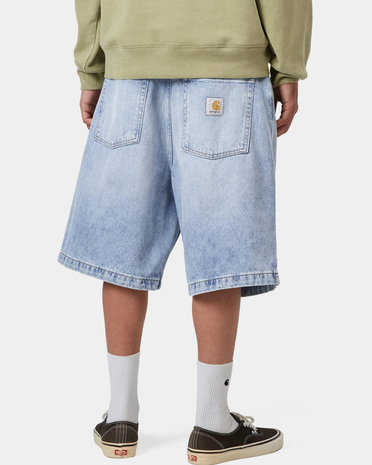 Carhartt WIP Brandon Denim Shorts - Blue Heavy Worn Bleached