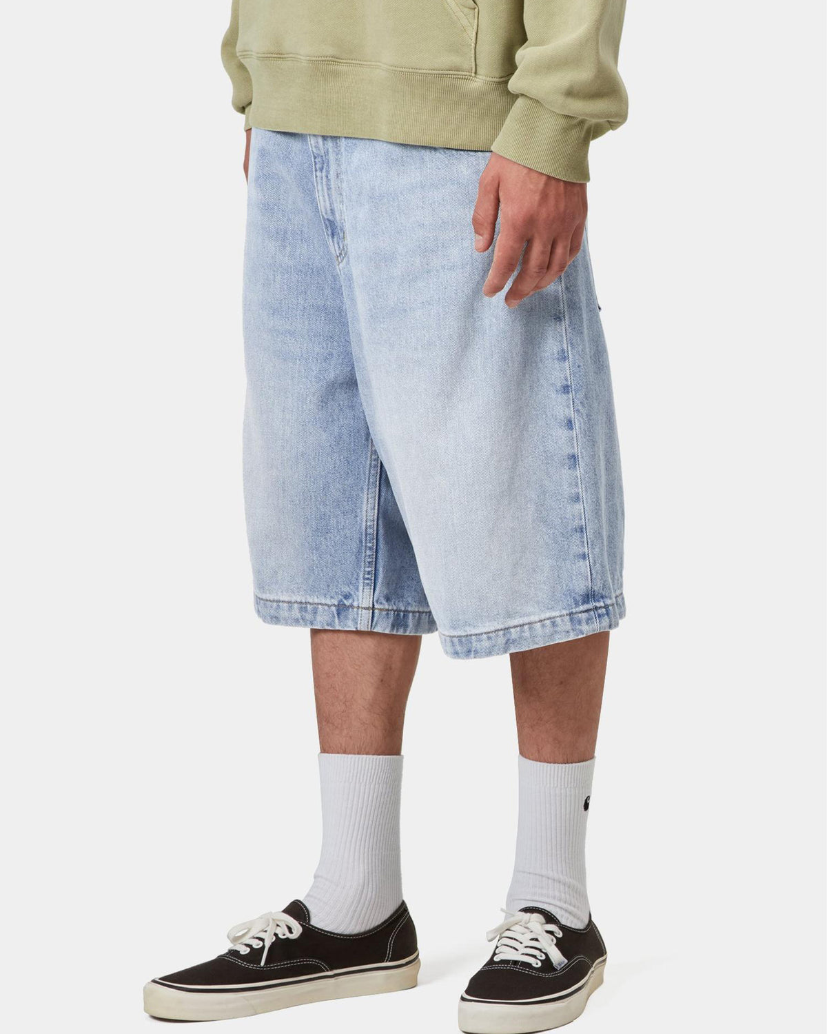 Carhartt WIP Brandon Denim Shorts - Blue Heavy Worn Bleached