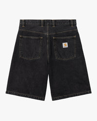 Carhartt WIP Brandon Denim Shorts - Black Stone Washed | Carhartt WIP Shorts | JEANSTORE