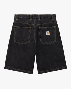 Carhartt WIP Brandon Denim Shorts - Black Stone Washed
