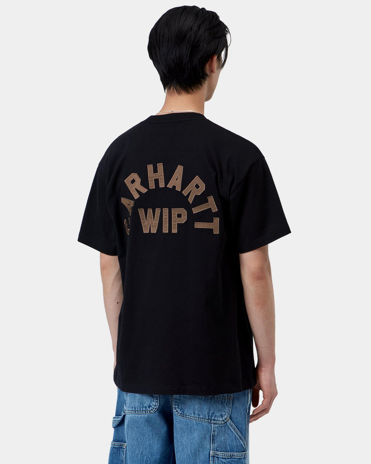 Carhartt WIP S/S Arch Script Tee - Black / WIP Hamilton Brown
