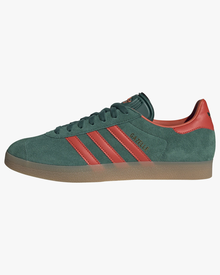 Adidas Gazelle - Collegiate Green / Preloved Red / Gum | Adidas Originals Trainers | JEANSTORE