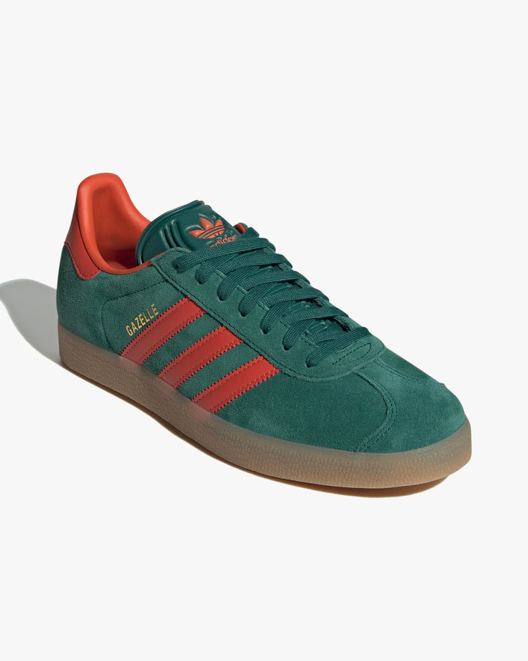 Adidas Gazelle - Collegiate Green / Preloved Red / Gum | Adidas Originals Trainers | JEANSTORE