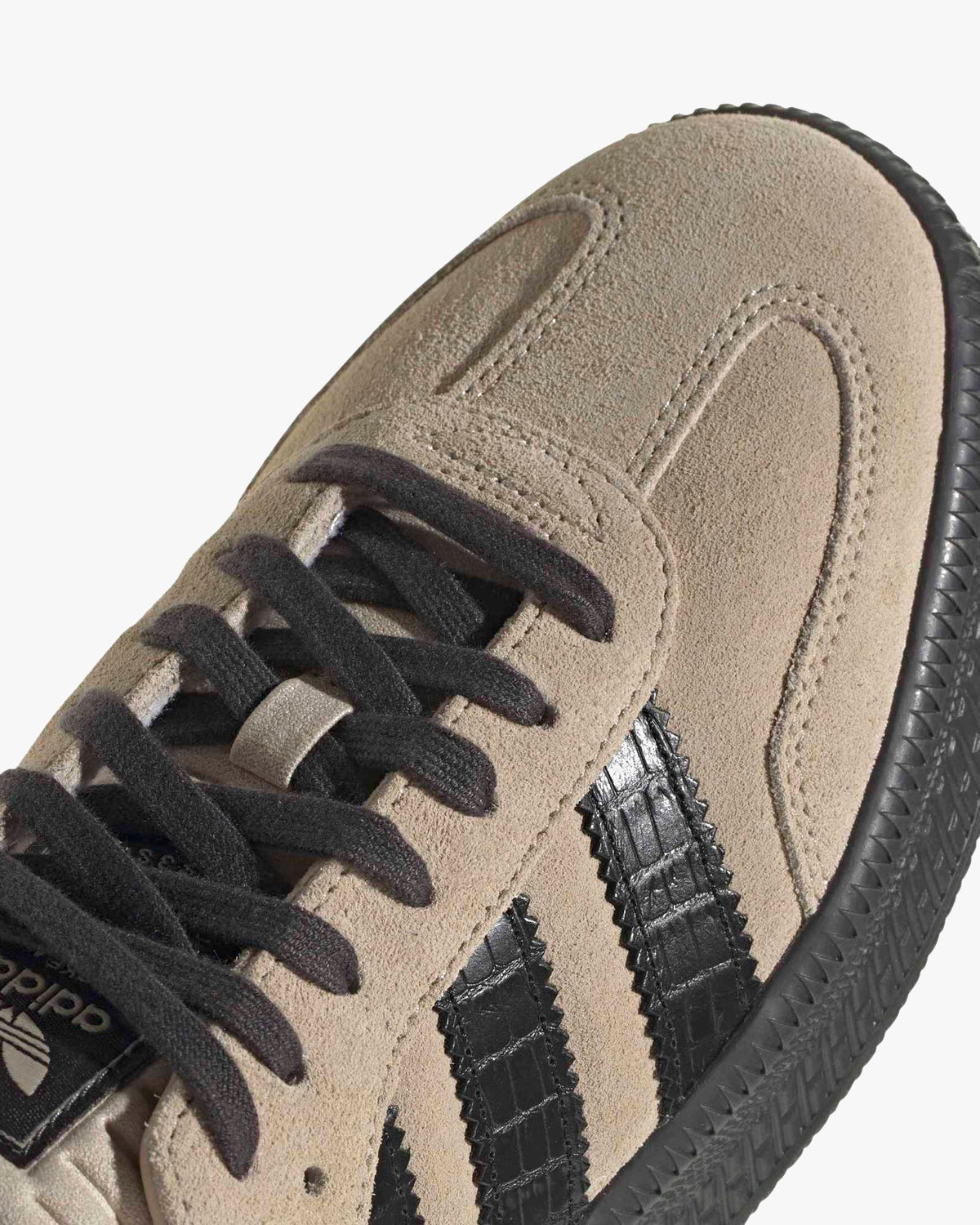 adidas samba xlg trainers top view showing laces and padded tongue detail