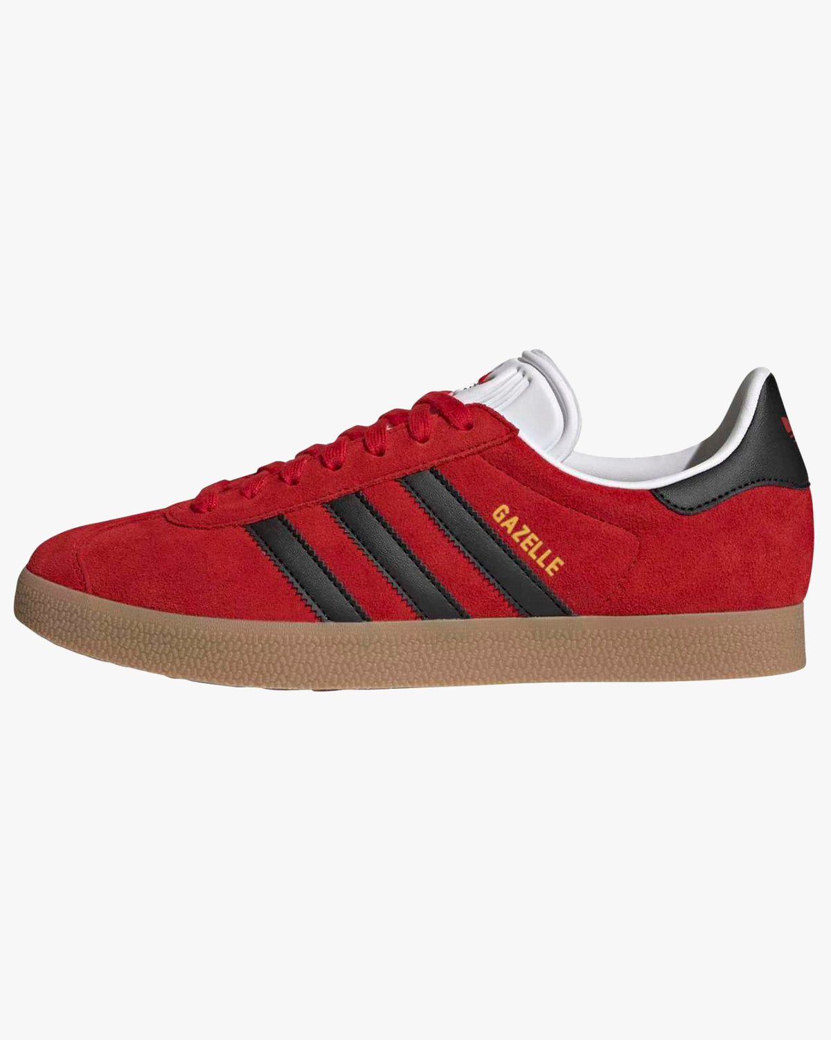 Adidas Gazelle Trainers 1991 Reissue - Better Scarlet w Core Black stripes from side