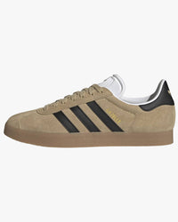 Adidas Gazelle Trainers - Magic Beige / Black / Gum side view