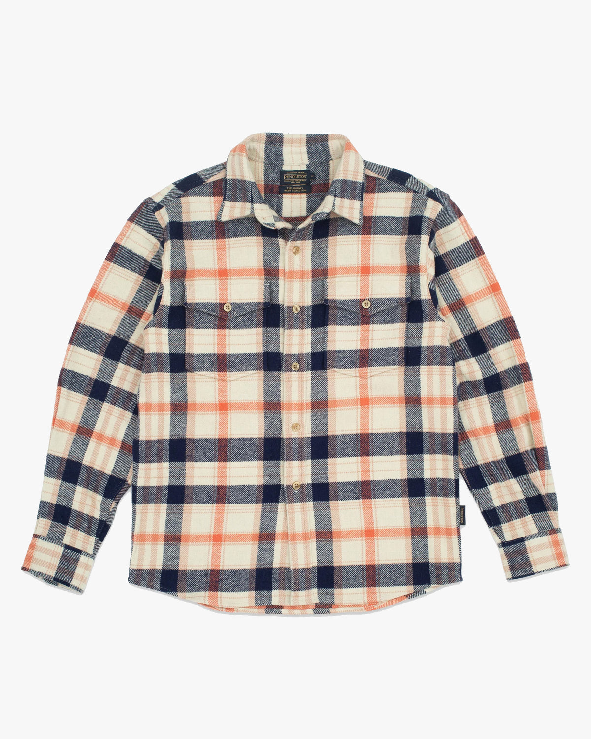 Pendleton Big Pocket Check Shirt - Silver Lining / Orange