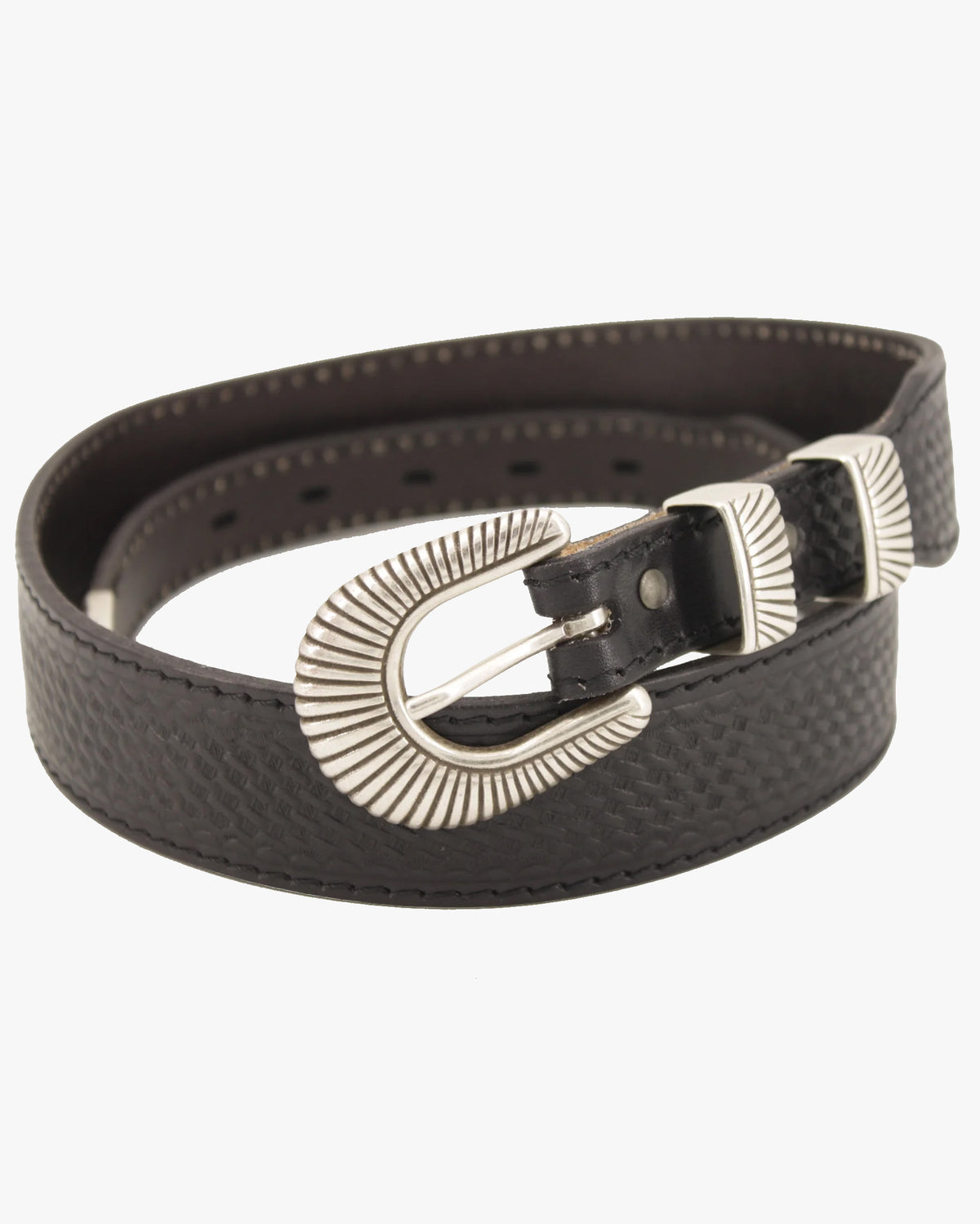 Jean Dessel Sandstone Basketweave Western Leather Belt - Black | Jean Dessel Belts | Jeanstore