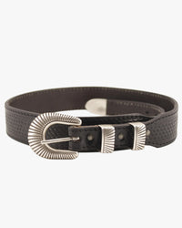 Jean Dessel Sandstone Basketweave Western Leather Belt - Black | Jean Dessel Belts | Jeanstore