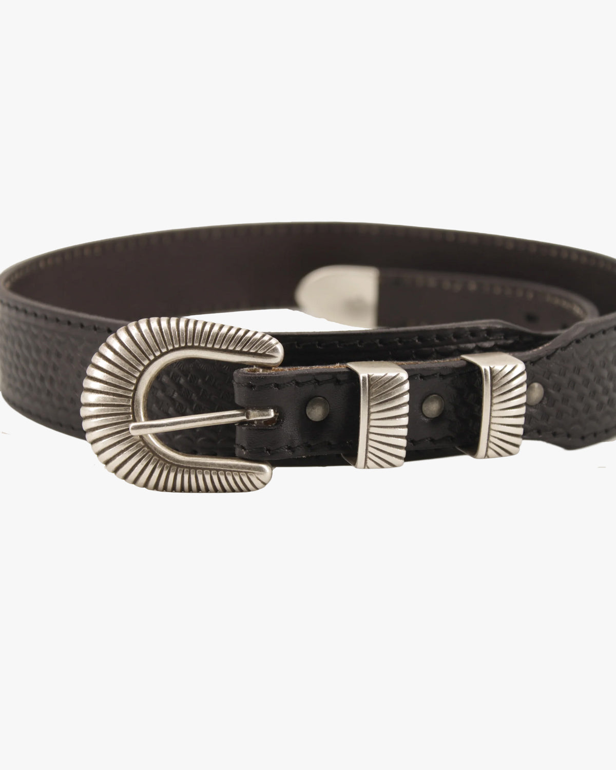 Jean Dessel Sandstone Basketweave Western Leather Belt - Black | Jean Dessel Belts | Jeanstore