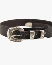 Jean Dessel Sandstone Basketweave Western Leather Belt - Black | Jean Dessel Belts | Jeanstore