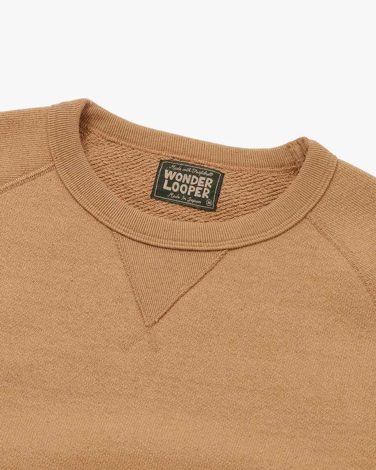 Wonder Looper 825gsm Double Heavyweight French Terry Foxfibre® Pullover Crew Neck - Coyote 80 | Wonder Looper Sweaters & Knitwear | JEANSTORE