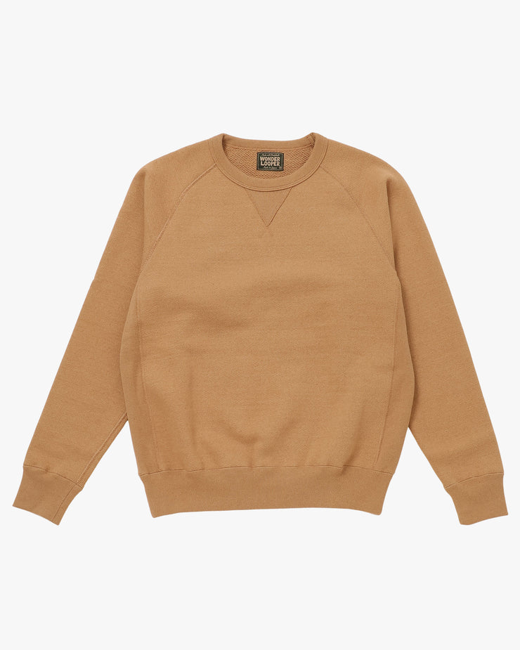 Wonder Looper 825gsm Double Heavyweight French Terry Foxfibre® Pullover Crew Neck - Coyote 80 | Wonder Looper Sweaters & Knitwear | JEANSTORE