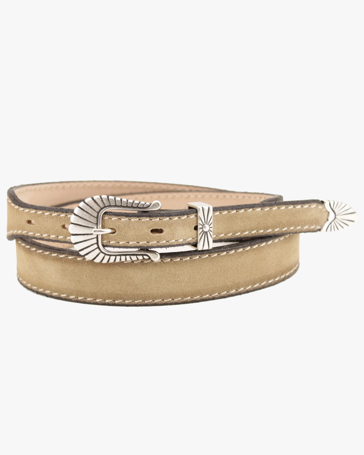 Jean Dessel Santa Monika Western Buckle Suede Belt - Sand | Jean Dessel Belts | Jeanstore