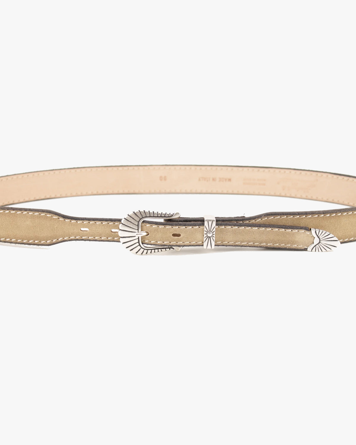 Jean Dessel Santa Monika Western Buckle Suede Belt - Sand | Jean Dessel Belts | Jeanstore